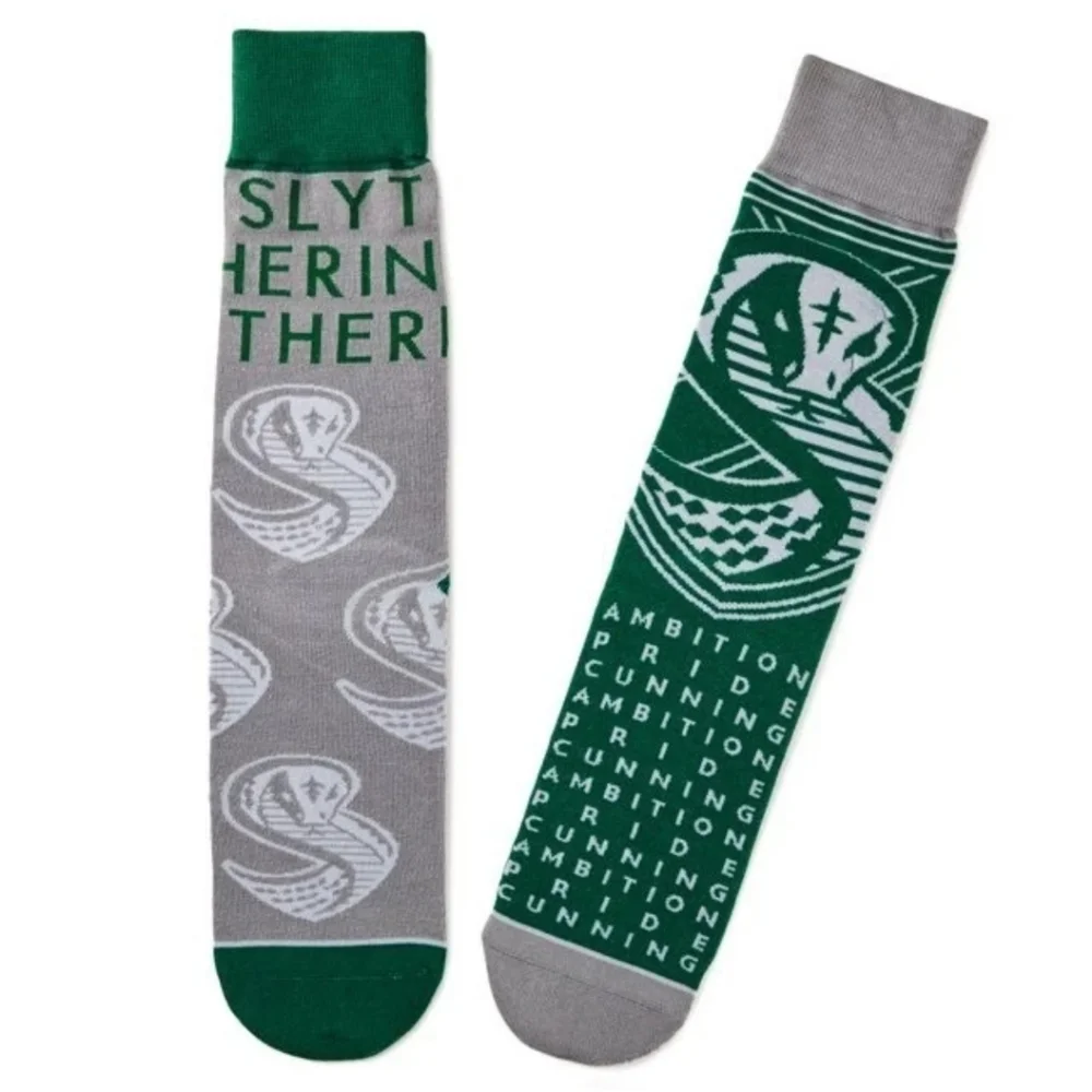NEW Harry Potter Wizarding World Slytherin Novelty Crew Socks One Size Fits Most